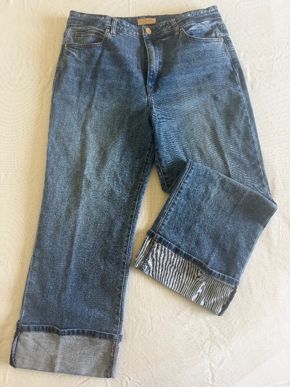 Kut from the Kloth Sienna wide leg cuffed petite spring denim!